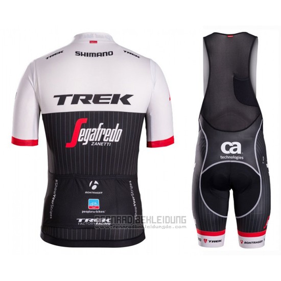 2016 Fahrradbekleidung Trek Segafredo Shwarz und Wei Trikot Kurzarm und Tragerhose - zum Schließen ins Bild klicken